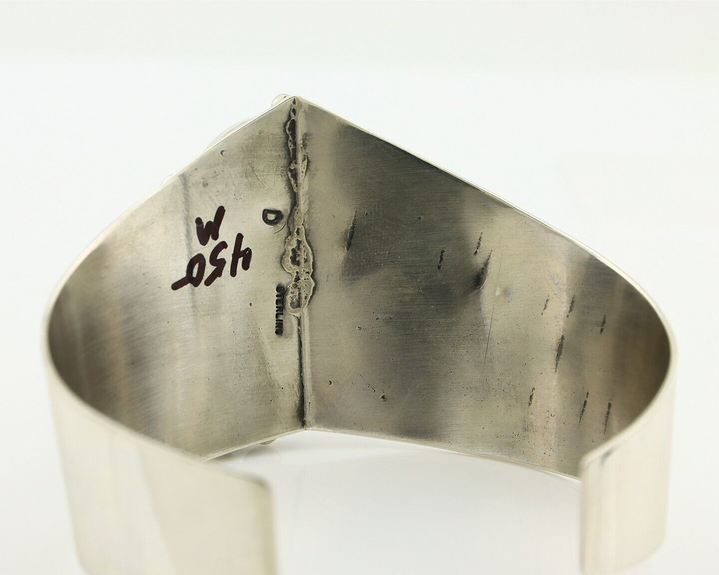 Navajo Bracelet 925 Silver Natural Blue Turquoise Signed David Zachary C.80's