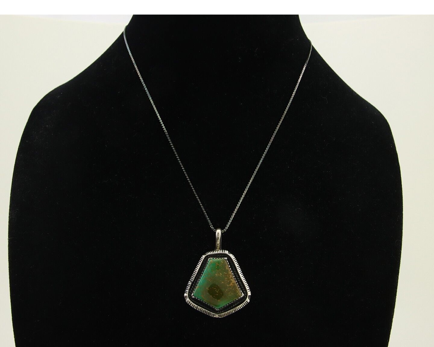 Navajo Necklace 925 Silver Royston Turquoise Artist Signed MN C.80's