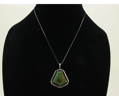 Navajo Necklace 925 Silver Royston Turquoise Artist Signed MN C.80's
