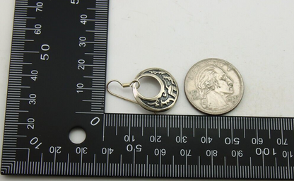 Navajo Earrings 925 Silver Dangle Pictograph Native American Artist C.80's