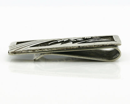 Navajo Money Clip .925 Silver & Nickle Hand Stamped Artist Richard Begay