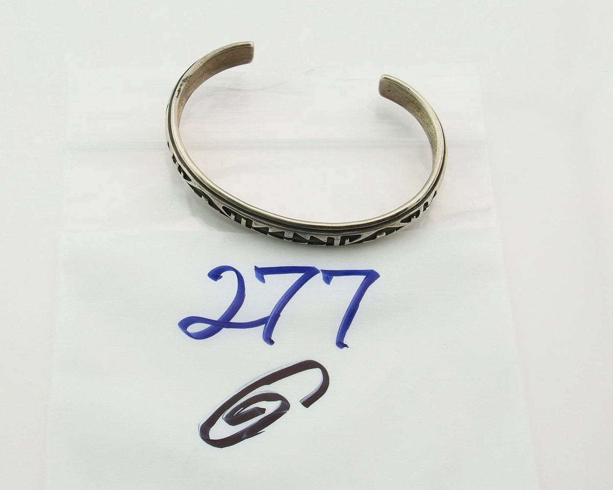 Navajo Cuff Bracelet 925 Sterling Silver Vintage Handmade Signed T Singer