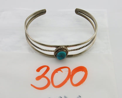 Navajo Cuff Bracelet 925 Silver Turquoise Cuff Artist Signed EG C.80's