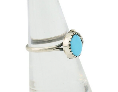 Navajo Ring 925 Silver Sleeping Beauty Turquoise Native American Artist C.80's