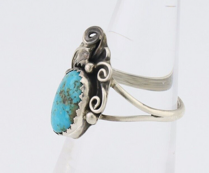 Navajo Ring 925 Silver Morenci Tuquoise Native American Artist C.80's