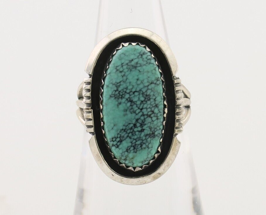 Navajo Ring 925 Silver Natural Blue Turquoise Native American Artist C.80's