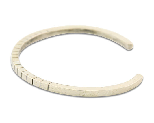 Navajo Bracelet 925 Silver Hand Stamped Signed M.C. ISASIB C.80's