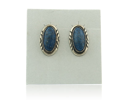 Navajo Dangle Earrings Sterling Silver Lapis Vintage Authentic
