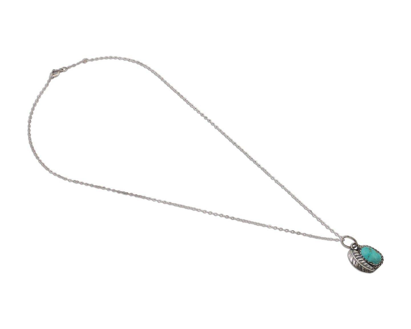 Navajo Necklace 925 Silver Natural Kingman Turquoise Native American C.80's
