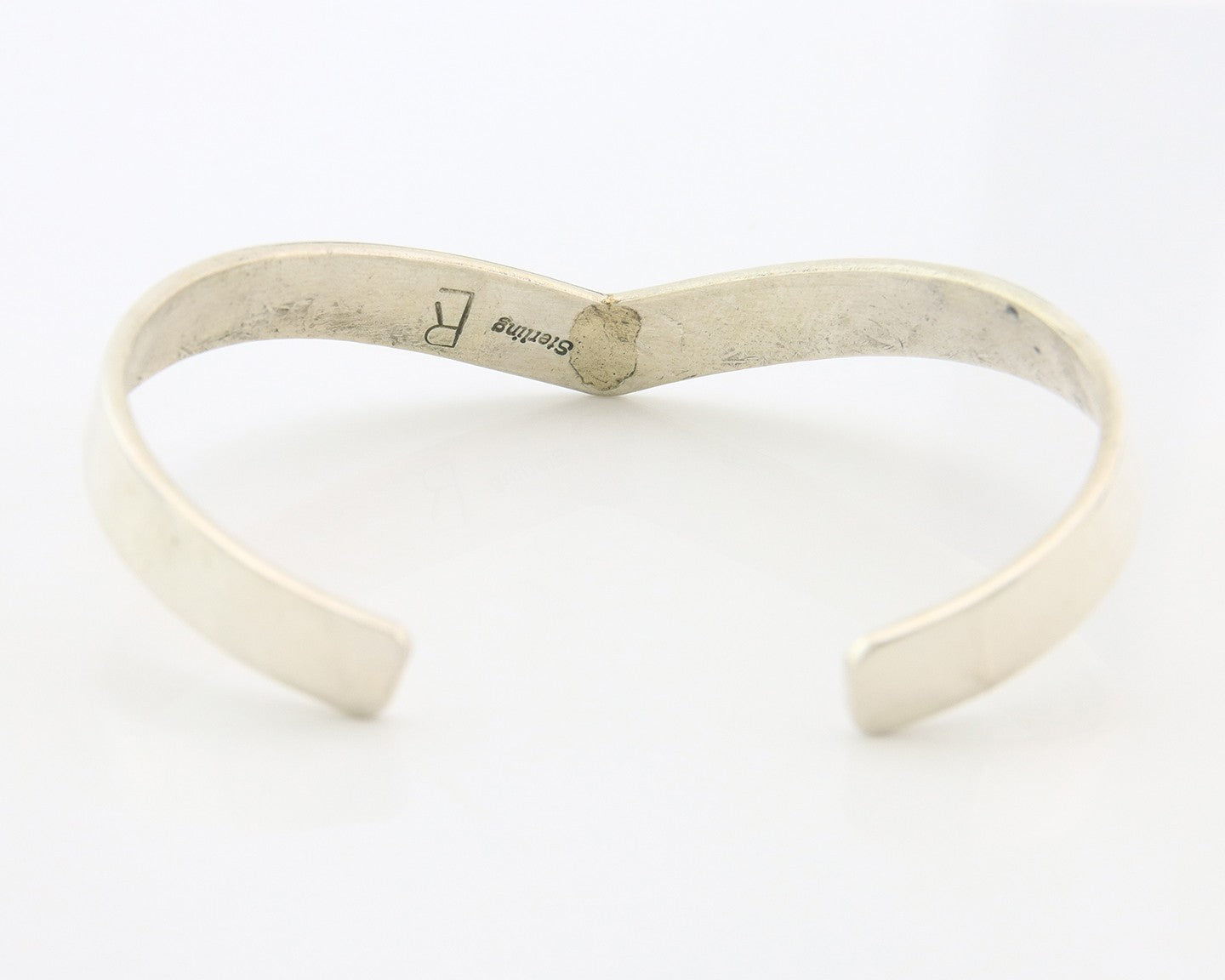 Navajo Cuff Bracelet Sterling Silver & Gold Vintage Signed RL