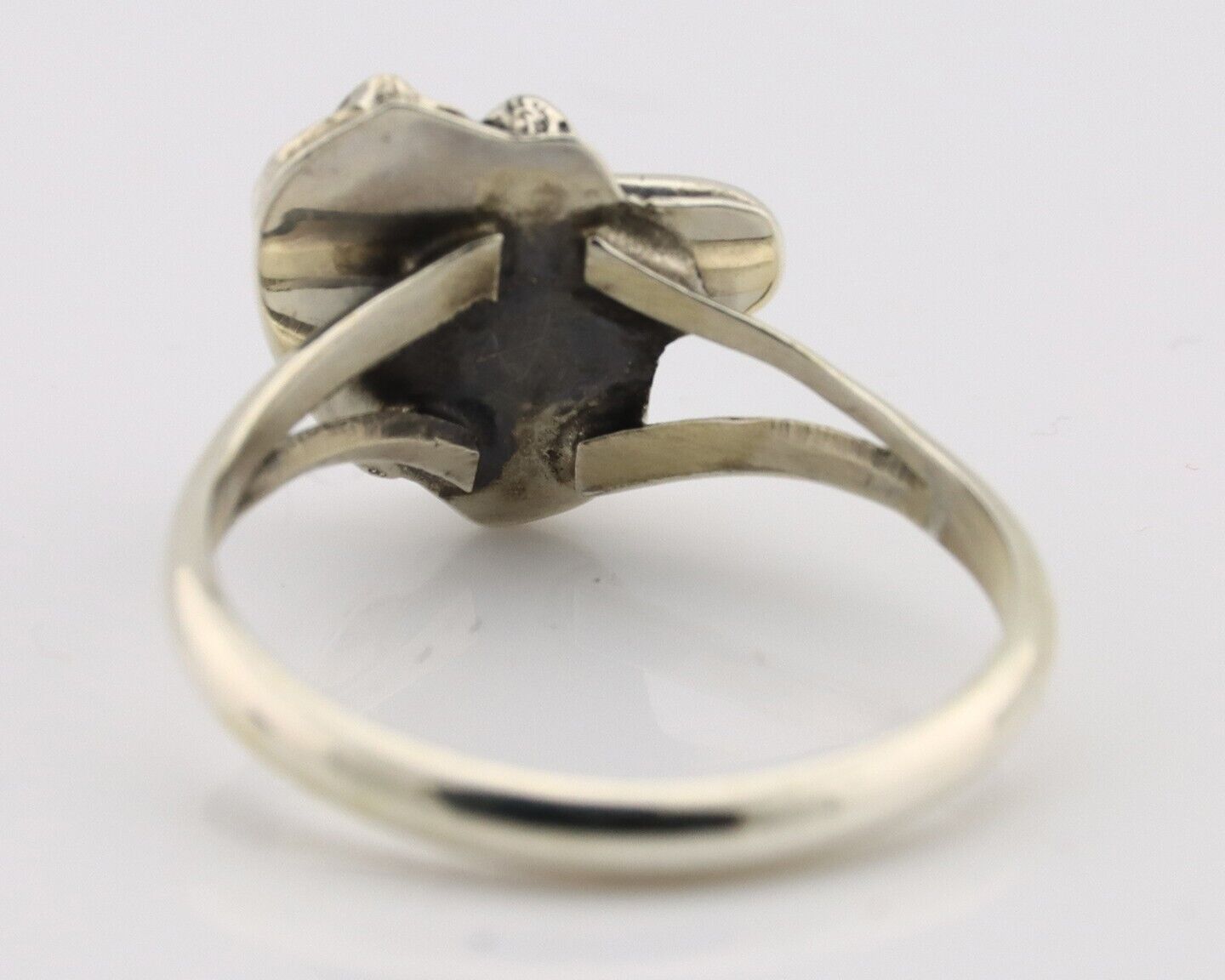 Navajo Ring .925 Silver Sleeping Beauty Turquoise Native American Artist C.80's