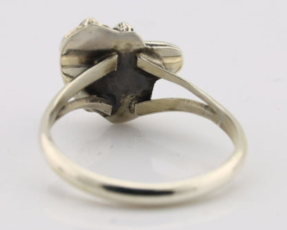 Navajo Ring .925 Silver Sleeping Beauty Turquoise Native American Artist C.80's