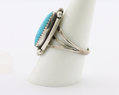Navajo Ring .925 Silver Sleeping Beauty Turquoise Signed SkyStone Creations C80s
