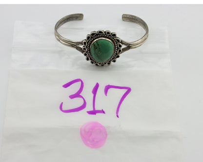Navajo Bracelet 925 Silver Natural Turquoise Artist Signed L Platero C.80's