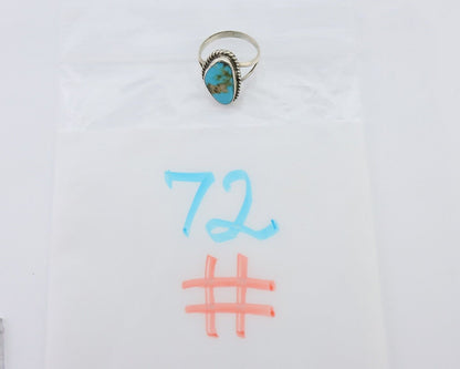 Navajo Ring 925 Silver Kingman Turquoise Artist Signed Rabbit Sticks C.80's