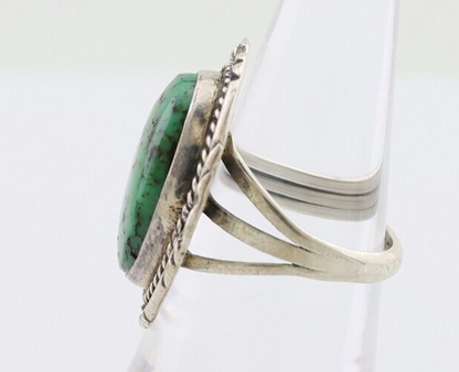 Navajo Ring 925 Silver Green Turquoise Signed William Denetdale 6.75 C.80's