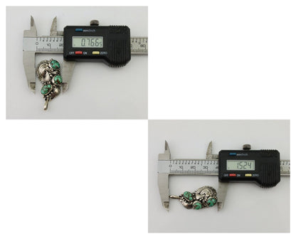 Navajo Pendant 925 Silver Natural Bisbee Turquoise Signed Tom Willeto C.80's