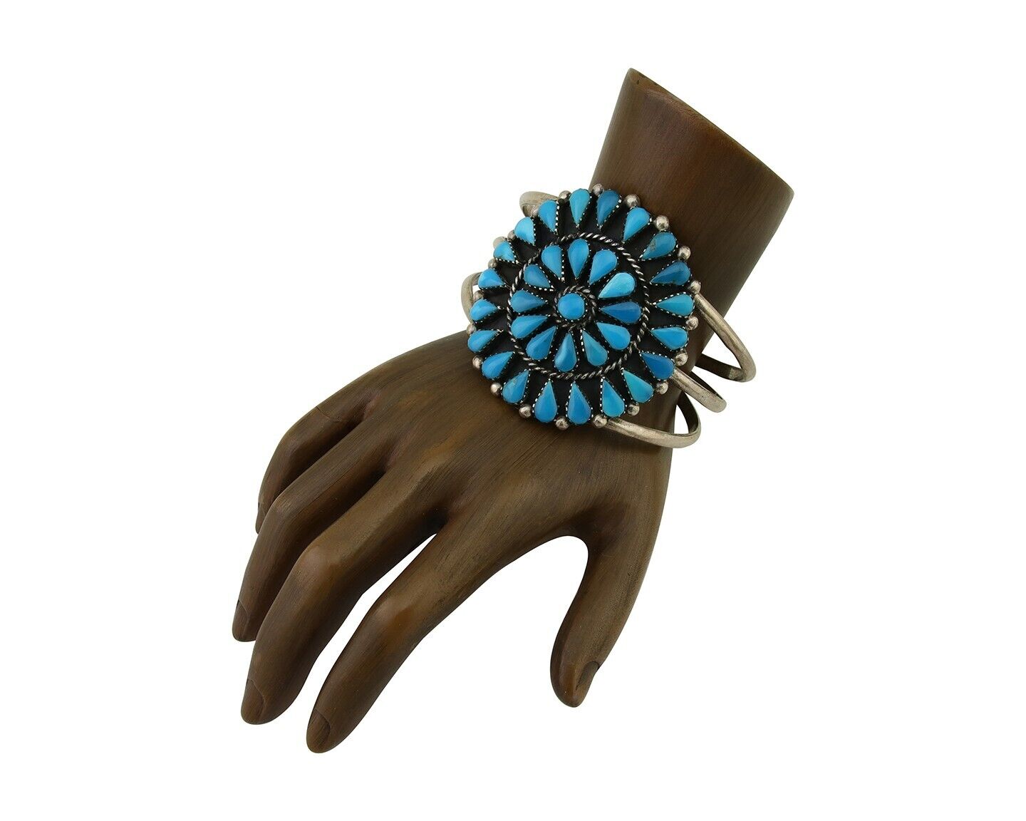 Navajo Bracelet 925 Silver Blue Turquoise Native American Artist C.80's