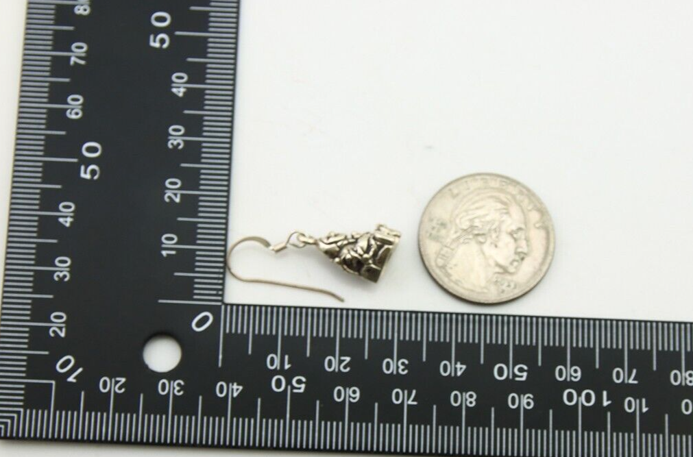 Navajo Earrings 925 Silver Dangle Indian with Kids Native American Artist C.80's