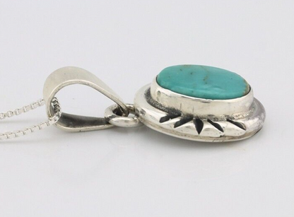 Navajo Necklace 925 Silver Arizona Turquoise Handmade Signed Gecko C.90's