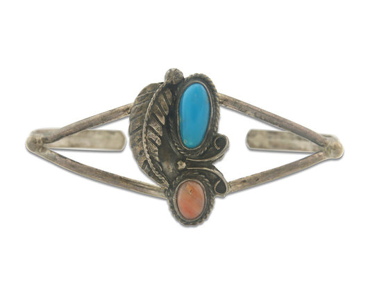 Vintage Navajo Bracelet 925 Silver Handmade Authentic Gemstone Traditional