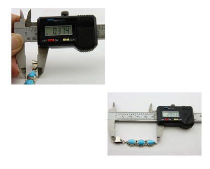 Navajo Necklace 925 Silver Natural Turquoise Artist Kathllen Chavez C.80's