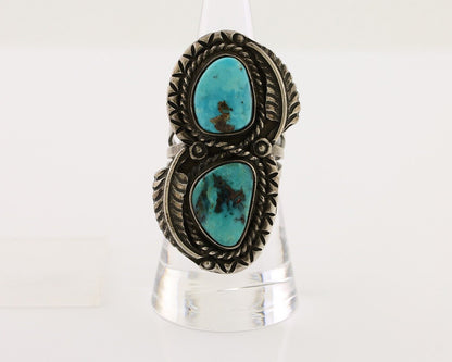 Navajo Handmade Ring 925 Silver Natural Tuquoise Native American Artist C.80's