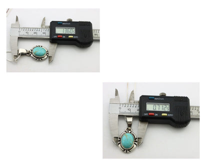Navajo Necklace 925 Silver Arizona Turquoise Handmade Signed Gecko C.90's