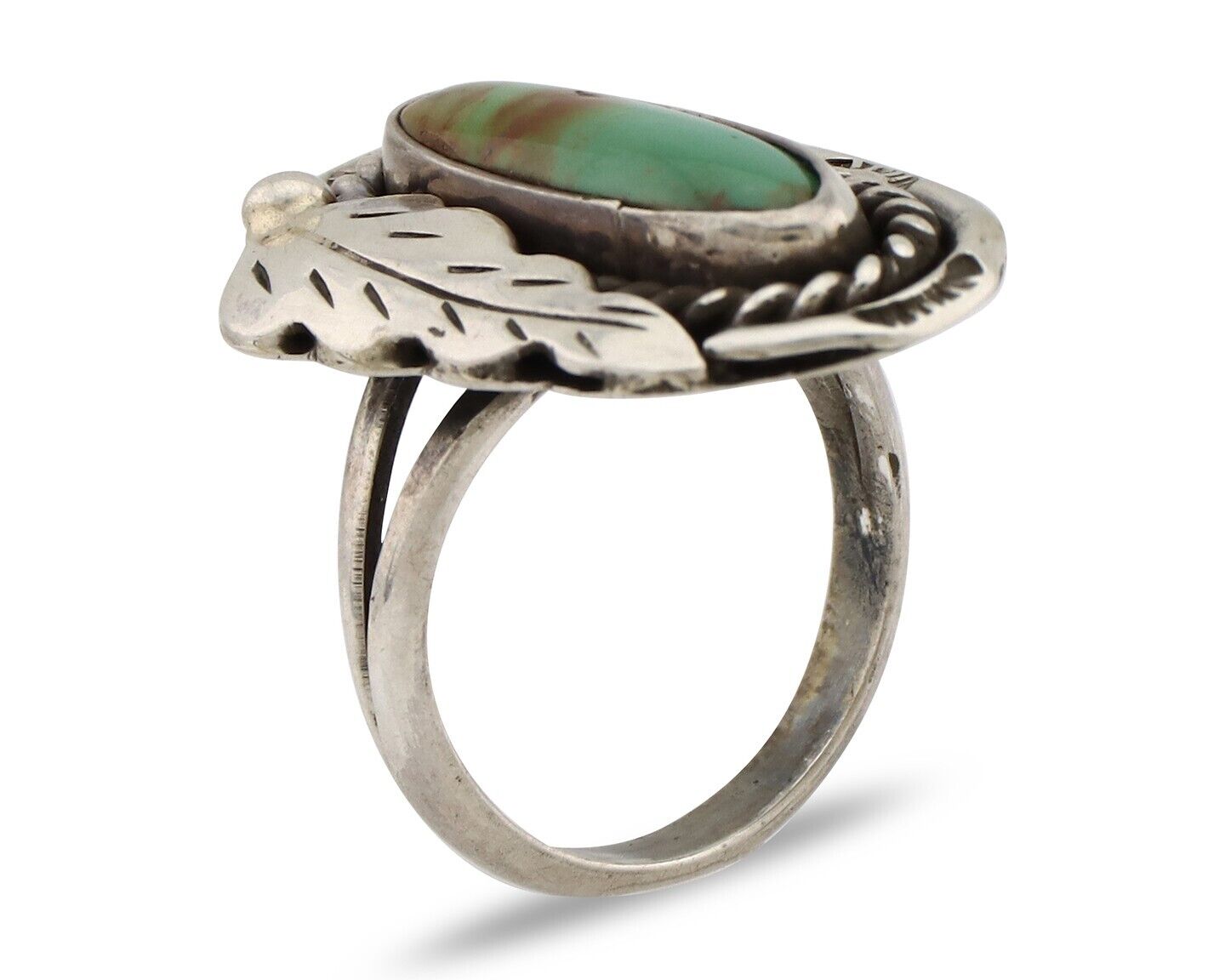 Navajo Handmade Ring 925 Silver Turquoise Native American Signed J C.80's