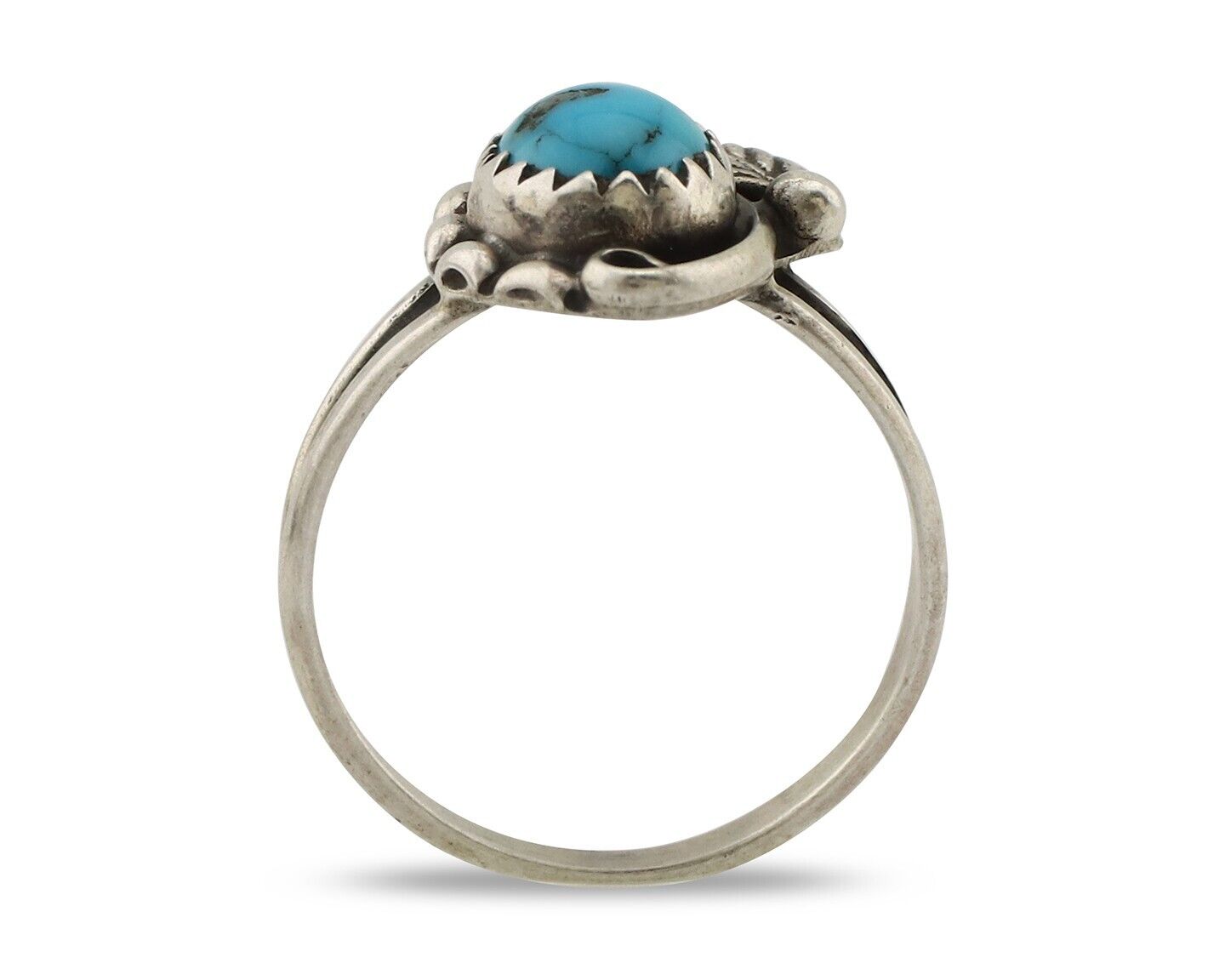 Navajo Ring 925 Silver Turquoise Artist Signed SkyStone Creations C.80's