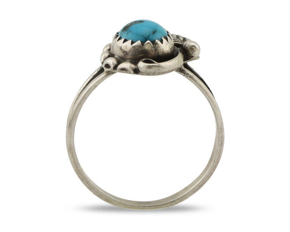 Navajo Ring 925 Silver Turquoise Artist Signed SkyStone Creations C.80's