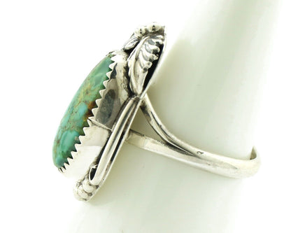 Navajo Ring .925 Silver Natural Mined Southwest Turquoise Artist Signed SN C80s