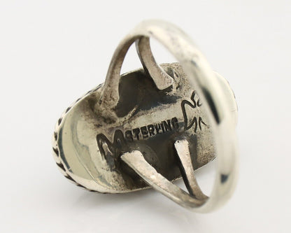 Navajo Ring 925 Silver Kingman Turquoise Artist Signed M Montoya C.80's