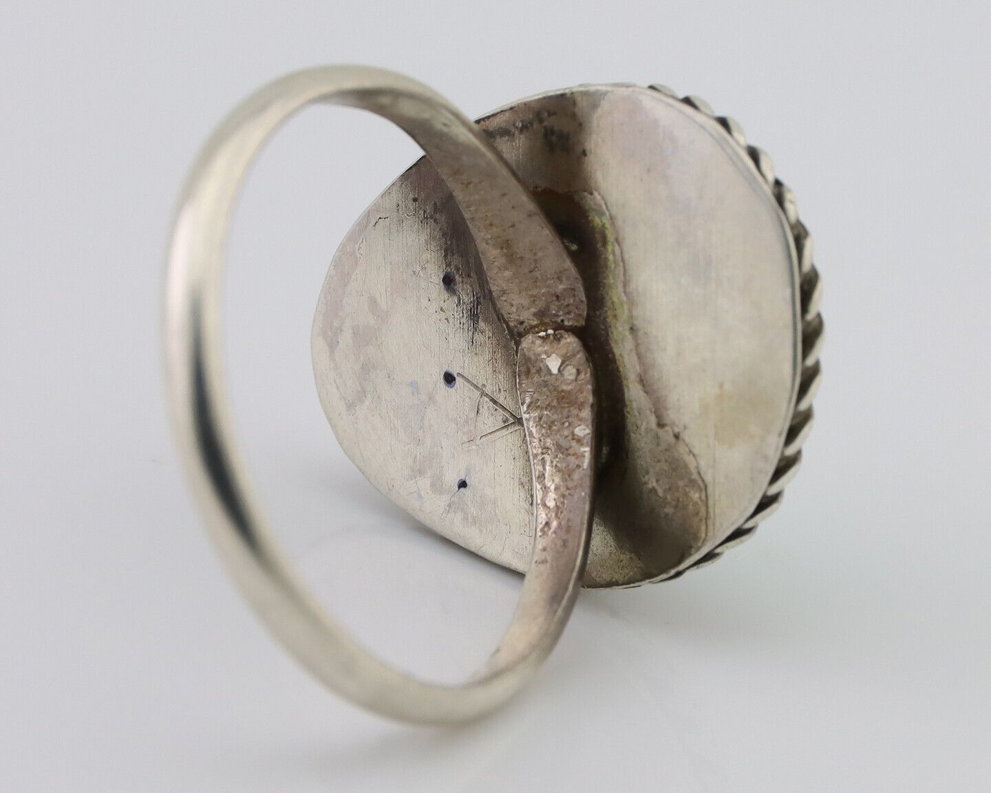 Navajo Ring 925 Silver Natural Turquoise Native American Artist C.80's