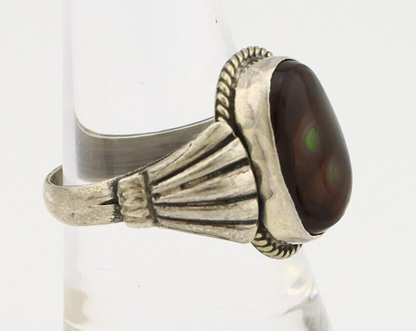 Navajo Handmade Ring 925 Silver Natural High Grade Fire Opal Native Artist C.80s