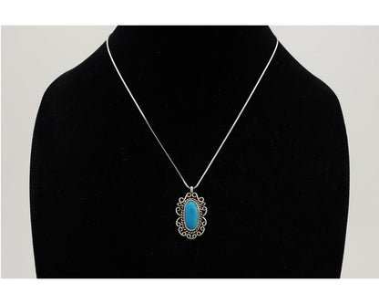 Navajo Necklace Pendant 925 Silver Turquoise Artist Wayne Etsitty C.80's