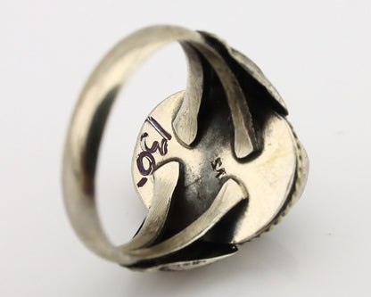 Navajo Handmade Ring 925 Silver Natural High Grade Fire Opal Native Artist C.80s