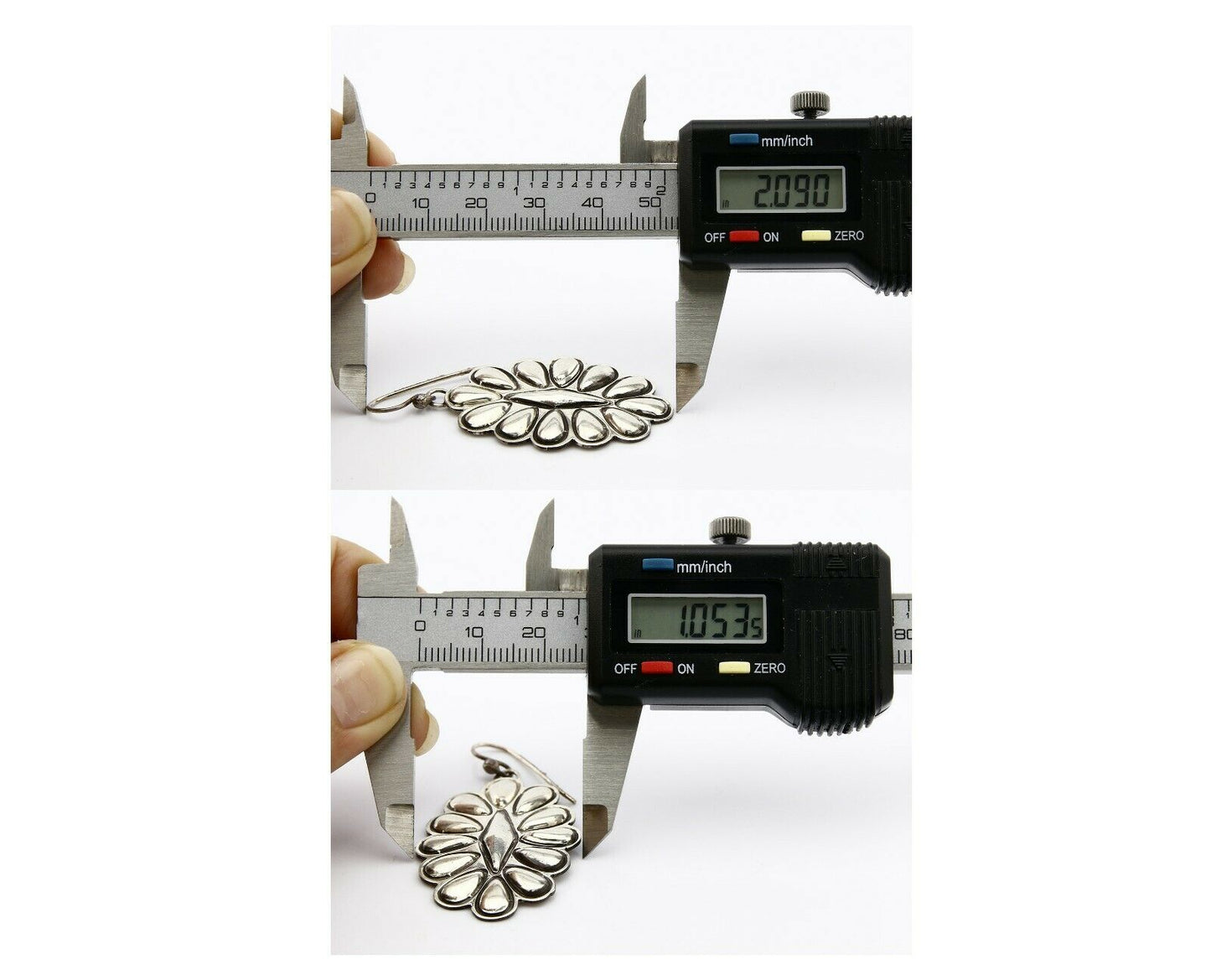 Navajo .925 SOLID Silver Shield J Hook Drop Dangle Earrings