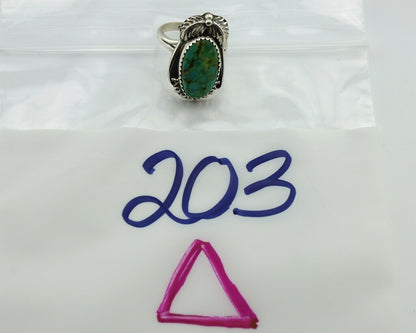 Navajo Ring .925 Silver Natural Mined Southwest Turquoise Artist Signed SN C80s