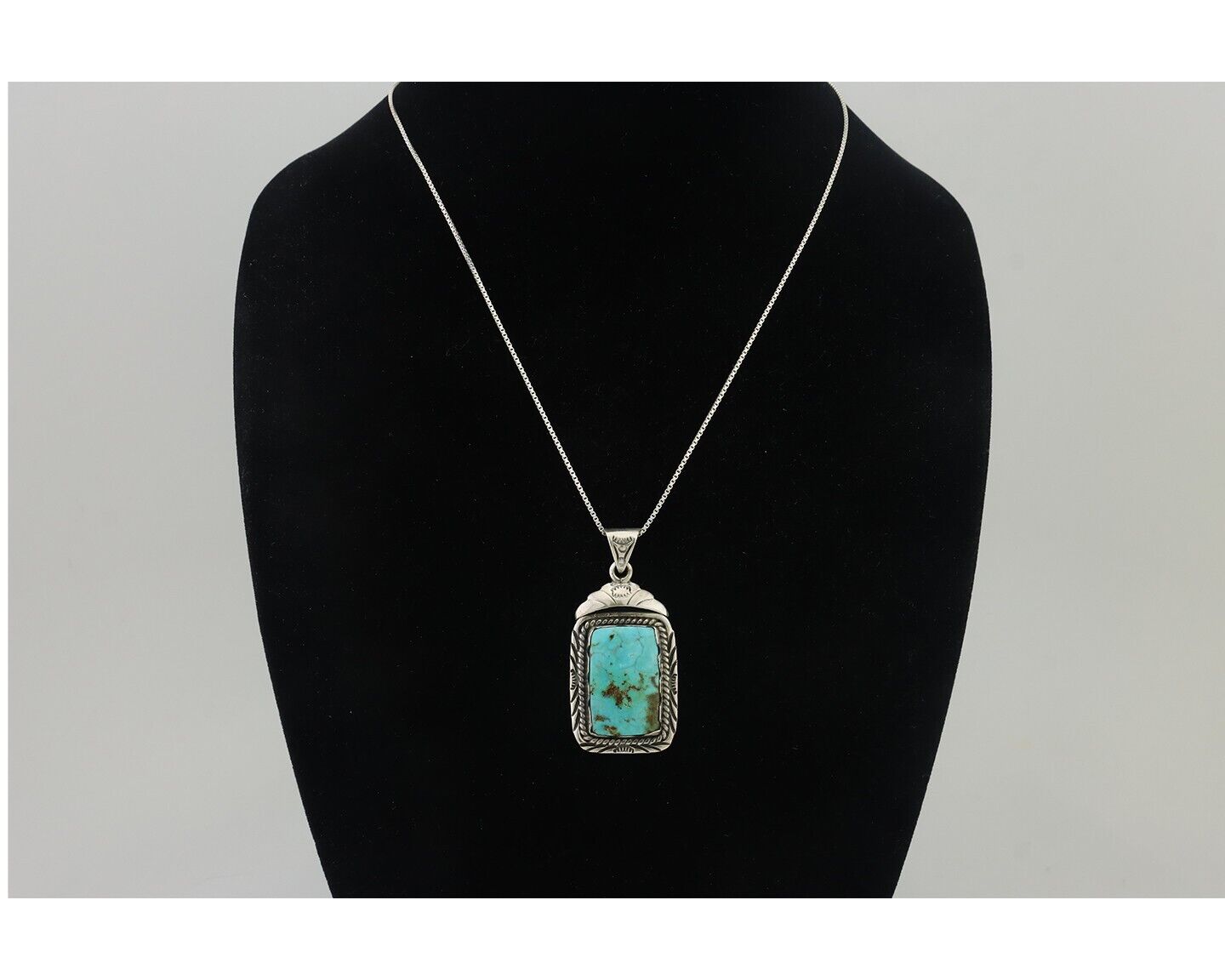 Navajo Necklace 925 Silver Turquoise Native Artist Signed Sunset C.80's