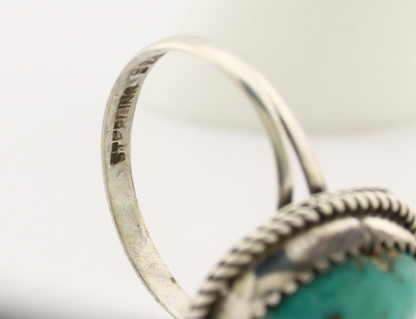 Navajo Ring 925 Silver Kingman Turquoise Artist Native American Signed C.80's