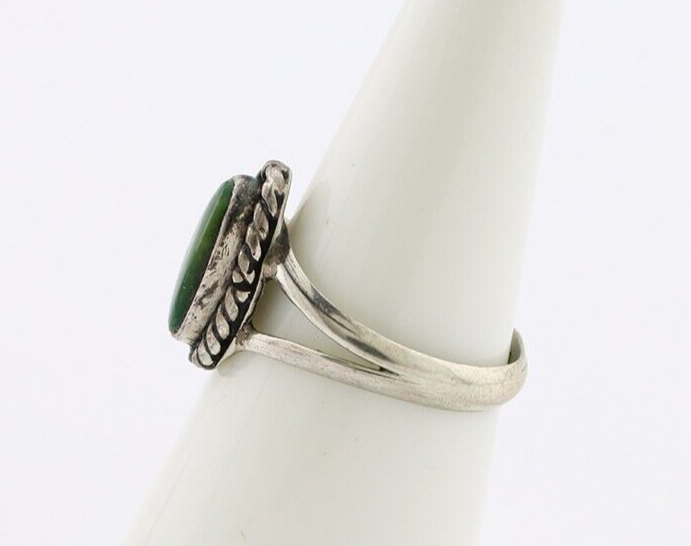 Navajo Ring 925 Silver Green Turquoise Native American Artist C.80's