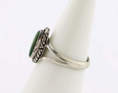 Navajo Ring 925 Silver Green Turquoise Native American Artist C.80's
