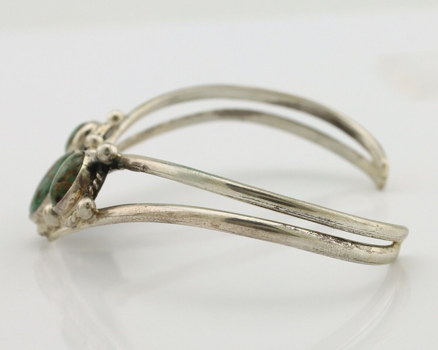 Navajo Bracelet 925 Silver Royston Turquoise Artist Signed MC C.80's