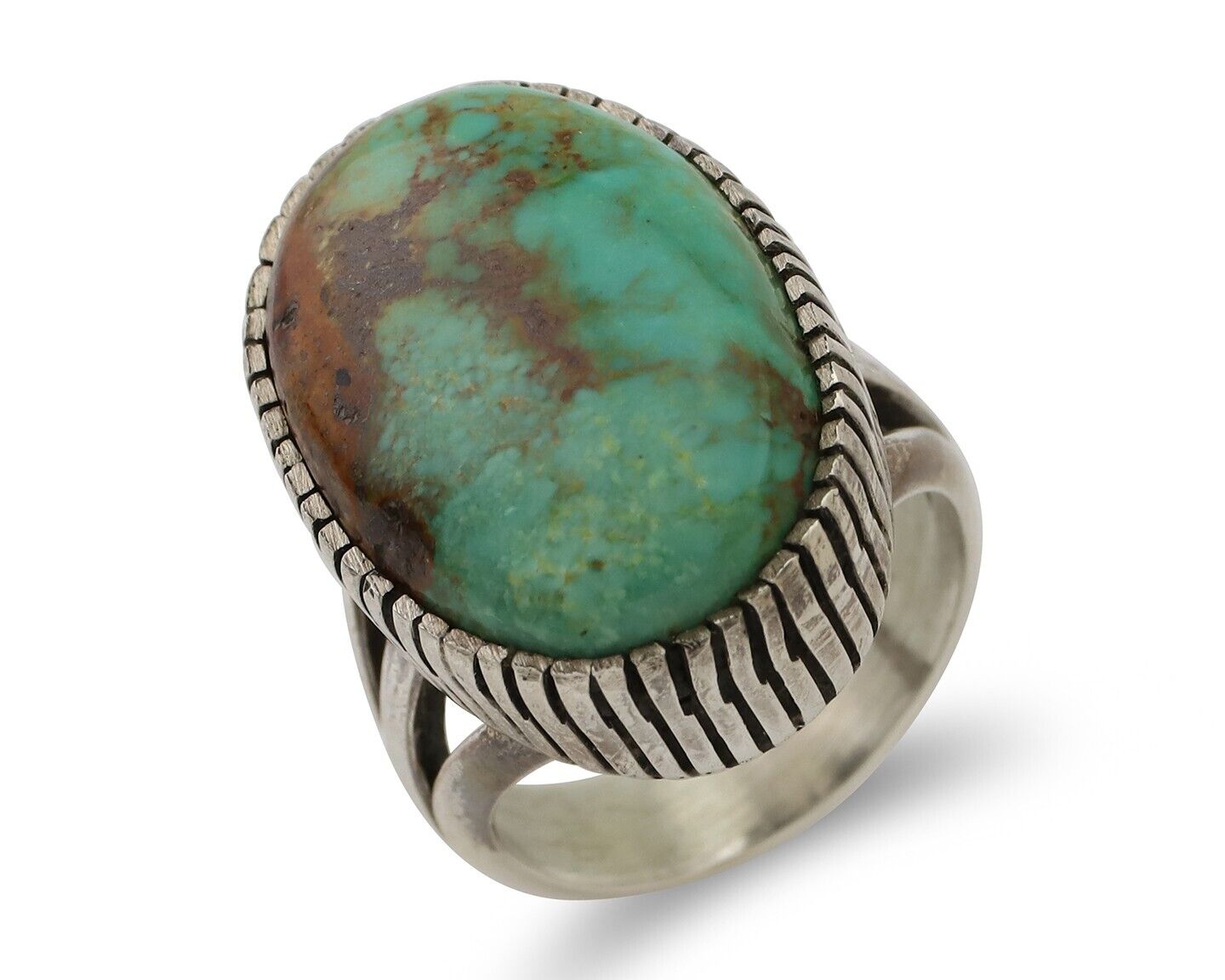 Navajo Handmade Ring 925 Silver Turquoise Signed Native American C.80's