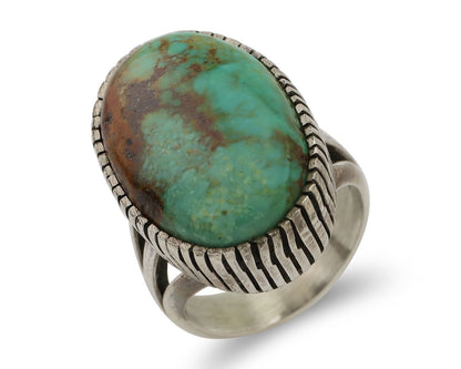 Navajo Handmade Ring 925 Silver Turquoise Signed Native American C.80's