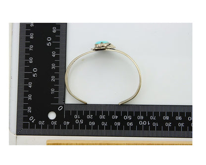 Navajo Cuff Bracelet 925 Silver Turquoise Cuff Native American Artist C.80's