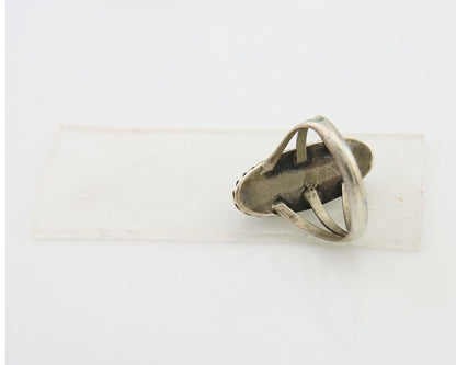 Navajo Ring 925 Sterling Nevada Turquoise Native American Artist C.80's
