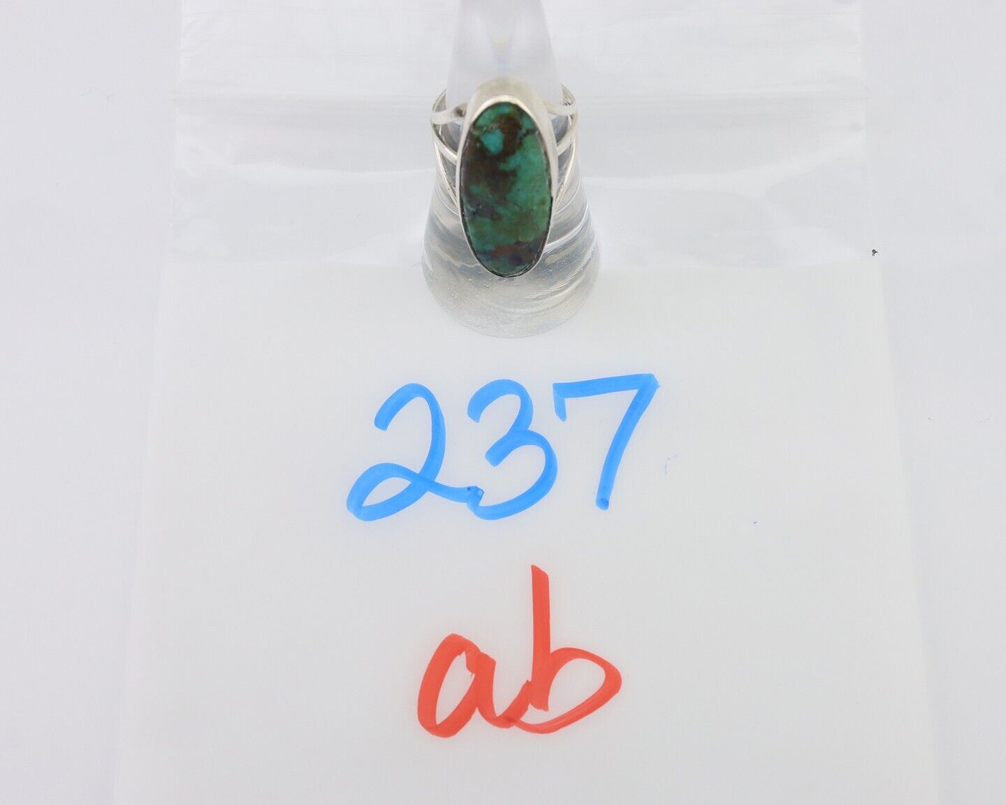 Navajo Ring 925 Silver Natural Blue Gem Turquoise Native American Artist C.80's