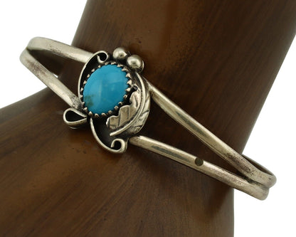 Navajo Slave Bracelet 925 Silver Arizona Turquoise Native American Artist C.80's